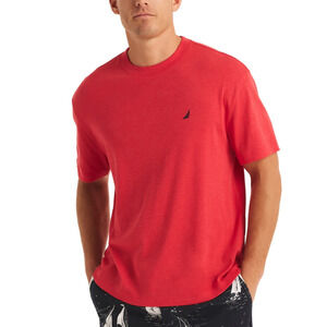 Nautica Men Single Dye Sleep T-Shirt Tango Red Size S